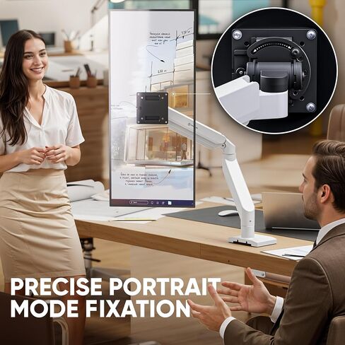 ONKRON Heavy Duty Monitor Arm for 13-55 Inch Flat & Curved Screens up to 55.1 lbs, Ultrawide Screen Arm with Adjustable Gas Spring, VESA 75x75-100x100, Single Monitor Mount for Desk Black-White in Saudi Arabia
