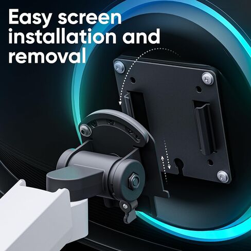 ONKRON Heavy Duty Monitor Arm for 13-55 Inch Flat & Curved Screens up to 55.1 lbs, Ultrawide Screen Arm with Adjustable Gas Spring, VESA 75x75-100x100, Single Monitor Mount for Desk Black-White in Saudi Arabia