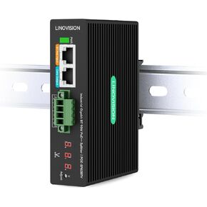 LINOVISION Industrial Gigabit 90W POE++ Splitter with 2 DC outputs, 3~36V Adjustable and DC 24V Output, Din Rail Mounting, Power Supply for PTZ Cameras, Access Control Systems, Center Control System in Kuwait