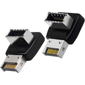 WLGQ USB 3.1 نوع E محول ذكر إلى أنثى محول زاوية أسود 2 حزمة (القالب A & B) in Kuwait