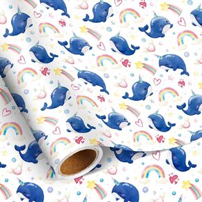 لفة ورق تغليف استحمام الطفل من Pineraap Bear، مقاس 17 بوصة × 16.4 قدم - دمية دب زرقاء، منطاد الهواء الساخن، تصميم طائرة - غلاف هدايا بألوان مائية لعيد ميلاد الأولاد، كشف الجنس in Kuwait