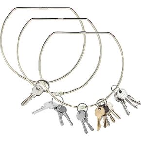 حلقة مفاتيح كبيرة مقاس 8 بوصة شديدة التحمل مع موصل قفل ملولب - حلقة سلسلة مفاتيح من الفولاذ المقاوم للصدأ للأدوات وبطاقات الأمتعة وتنظيم المعدات والاستخدام الخارجي (3 عبوات) in Kuwait