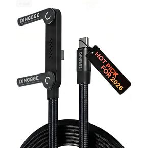 240W Stand Data Cable Invisible Holder Charger USB C to USB C Fast Charging Flat Phone Charger with Stand 4 in 1 90 Degree Right Angle Sideways Foldable Liquid Silicone Long Cord (1PC) in Saudi Arabia