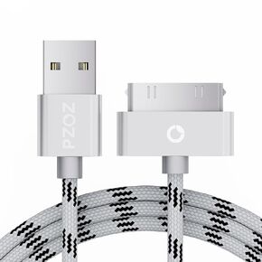 كابل pzoz 30 Pin لهاتف iPhone 4s/4/3G/3Gs، كابل بيانات موصل مزامنة كابل شحن وشاحن USB لهاتف iPhone 4/ 4s، أجيال iPad 3/2/1 القديمة، iPod Classic Touch Nano (3.3 قدم) (رمادي) in Kuwait