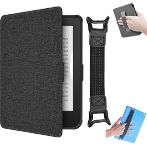 Case for 6" Kobo Clara 2E 2022 Released/Clara Colour/Clara BW(2024) Premium, Lightweight PU Leather Cover with Hand Strap, Auto Wake/Sleep for Kobo Clara 2E 6inch-Black in Kuwait