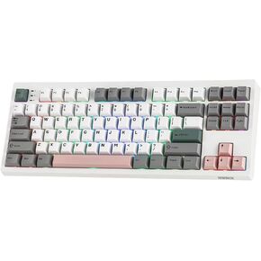 EPOMAKER TH87 Wireless Mechanical Keyboard with 10000mAh Battery, BT/2.4GHz/Wired, Hot Swappable Custom, PBT Keycap, RGB Backlit, Gasket, TKL Gaming Keyboard for PC/Mac (Sea Salt Silent) in Saudi Arabia