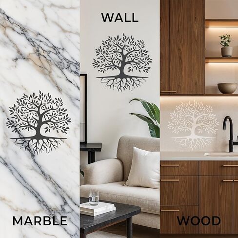 Tree Stencil Template - Reusable Big Family Tree Stencils for Painting on Wood, Glass, Wall Rock, Walls, Canvas, Glassware, Spray Painting, Airbrushing, Crafts (12x12) in Saudi Arabia