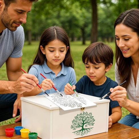 Tree Stencil Template - Reusable Big Family Tree Stencils for Painting on Wood, Glass, Wall Rock, Walls, Canvas, Glassware, Spray Painting, Airbrushing, Crafts (12x12) in Saudi Arabia