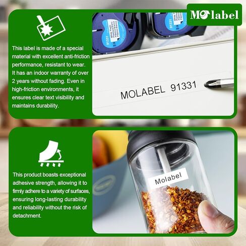 شريط ملصقات 10 عبوات متوافق مع Dymo Letratag 91331 S0721610 1/2 بوصة × 13 بوصة شريط Letratag بلاستيكي أسود على أبيض لطابعات LT-100H LT110T TLabel in Kuwait