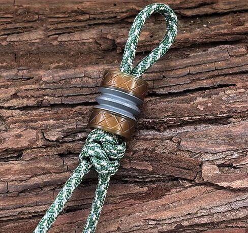 التيتانيوم بي الأصفر الحبل الخرز Paracord الحبل سحر قلادة سستة مجتذب جولة رجل EDC الملحقات in Kuwait