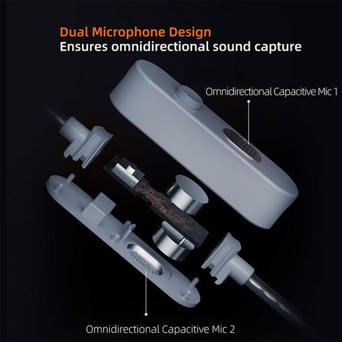 KZ-M2 Dual Mic Silver-Plated Type-C Earphone Upgrade Cable with Professional-Grade Dual Microphone Array for KZ C Pin Series in-Ear Headphones (USB-C) in Saudi Arabia