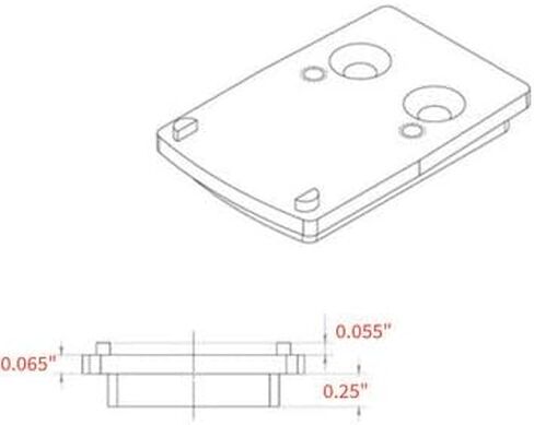 Lakeline Optic Adapter Plate - RMSc to RMR, Tall Clearance in Saudi Arabia