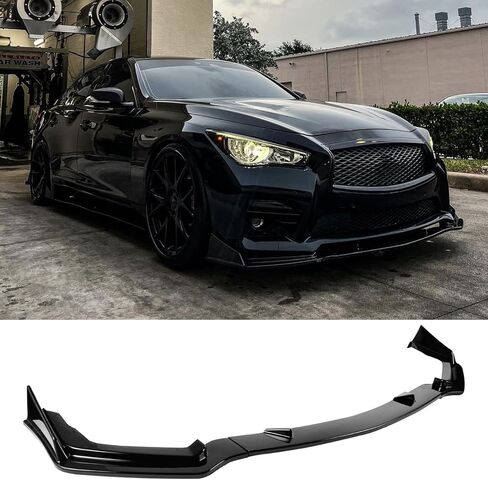 الشفة الأمامية الممتصة للصدمات متوافقة مع طراز إنفينيتي Q50 2014-2017 الرياضي، ممتص الصدمات الأمامي للشفة الهوائية، مجموعة أدوات الجسم للذقن، ملحقات بديلة لسيارة إنفينيتي Q50 ABS (مظهر ألياف الكربون) in Kuwait