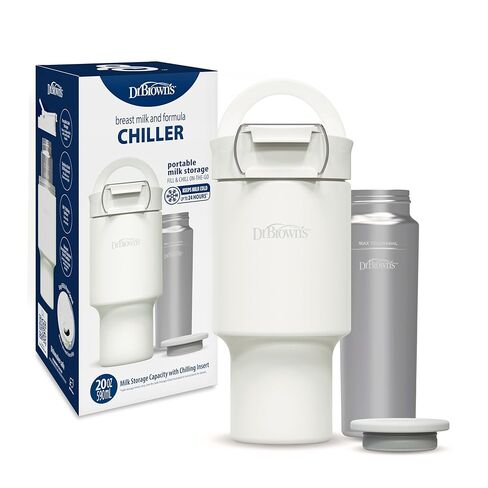 Dr. Brown's Breast Milk & Formula Chiller, Portable Insulated Storage for Breast Pumping and Bottle Feeding, 20 oz/590 mL Capacity, Arctic White, BPA-Free in Saudi Arabia