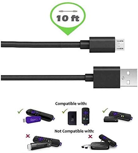 HiehaAMSK Power 10 feet MicroUSB to USB Cable Cord for Xbox ONE and Playstation 4 Ps4 Controllers in Saudi Arabia