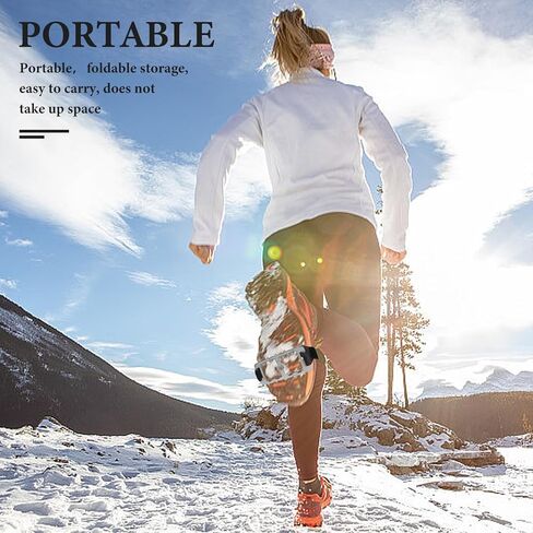 Luxshiny Non-Slip Ice Gripper with Spikes for Hiking and Mountaineering Snow Crampon Shoe Covers with Elastic Strap Lightweight Outdoor Traction Cleats for Running Walking and Ice Fishing in Saudi Arabia
