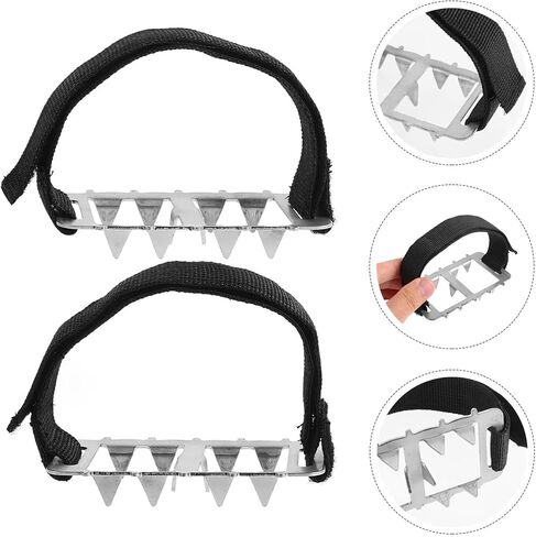 Luxshiny Non-Slip Ice Gripper with Spikes for Hiking and Mountaineering Snow Crampon Shoe Covers with Elastic Strap Lightweight Outdoor Traction Cleats for Running Walking and Ice Fishing in Saudi Arabia