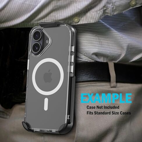 Holster for iPhone 17 (Made to Fit Most Cases), Nakedcellphone Ratchet Belt Clip Holder Case with Secure Latch - Black in Saudi Arabia