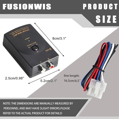 سلك مكبر صوت للسيارة من FUSIONWIS إلى محول إخراج خط RCA، محول كابل ستيريو RCA ثنائي القناة PH-2 عالي إلى منخفض لإضافة مضخم صوت in Kuwait