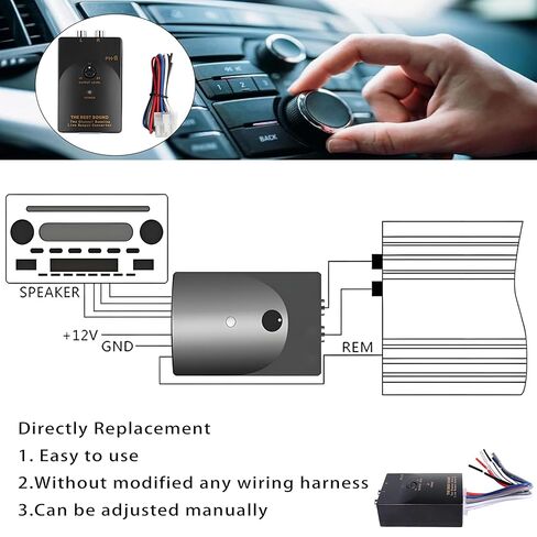 سلك مكبر صوت للسيارة من FUSIONWIS إلى محول إخراج خط RCA، محول كابل ستيريو RCA ثنائي القناة PH-2 عالي إلى منخفض لإضافة مضخم صوت in Kuwait