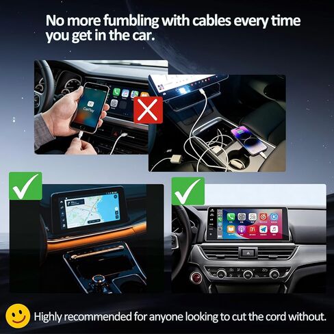 محول CarPlay، توصيل وتشغيل واجهة USB، يربط الهاتف وشاشة السيارة من خلال WiFi وBluetooth، مناسب لأنظمة Apple وAndroid in Kuwait