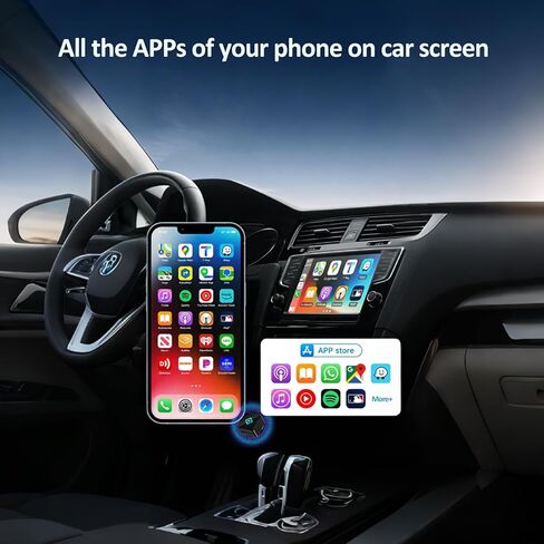 محول CarPlay، توصيل وتشغيل واجهة USB، يربط الهاتف وشاشة السيارة من خلال WiFi وBluetooth، مناسب لأنظمة Apple وAndroid in Kuwait