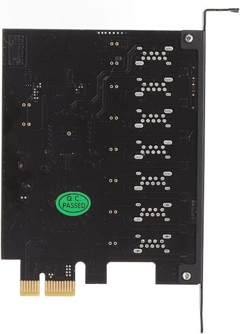 محول بطاقة التوسعة الداخلية USB 3.2 PCIe x1 ذو 7 منافذ - وحدة تحكم مضيف PCIe منخفضة المستوى باللون الأسود لأنظمة Windows/Linux in Kuwait