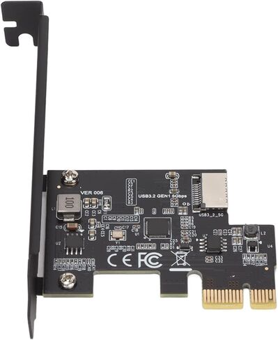 بطاقة Sorandy USB3.2 PCIe Riser، مكثفات سيراميك PCIe إلى محول Type E، بطاقة سرعة نقل سريعة مع شريحة ASMedia ASM1042A، مثالية لـ 7، 8، 10، 11 جهاز كمبيوتر (أسود) in Kuwait