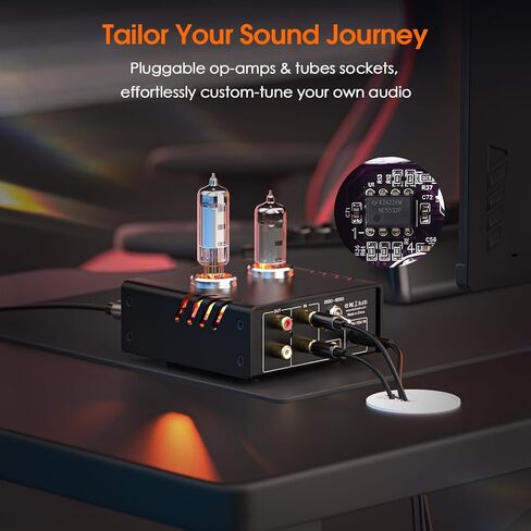 مضخم سماعة الرأس Douk Audio P5 Mini Tube: 4.4 مم متوازن و6.35 مم مخرج Preamp لاستوديو سطح المكتب Hi-Fi، تصميم ثنائي أحادي، أنبوب Op-Amp، كسب قابل للتعديل 16-600Ω in Saudi Arabia