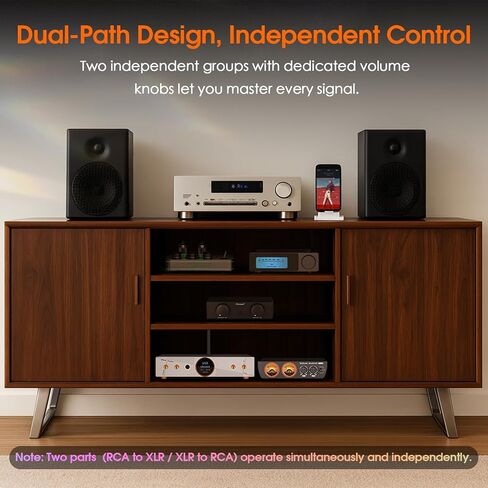 Nobsound HiFi XLR RCA Converter: Bi-Directional Balanced Audio Adapter with Independent Volume Control USB-C Powered for Home Studio, Amplifier, Preamplifier, Active Speaker (NS-05P PRO) in Saudi Arabia