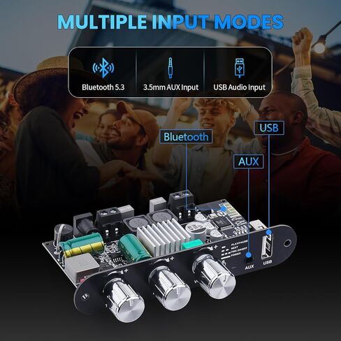 ZK-1001U Mono Bluetooth Amplifier Board, 100W Peak Power, TWS Stereo, 9-24V Input, USB/AUX/Bluetooth Input for DIY Wireless Speakers Projects,Boost Circuit in Saudi Arabia