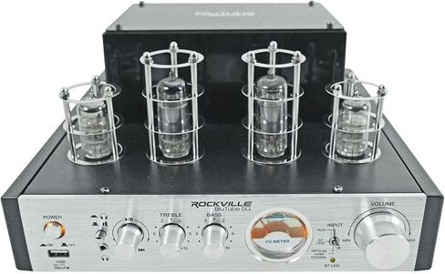 حزمة Rockville BluTube SG: مضخم صوت أنبوبي بلوتوث، زوج RockShelf 64B 400W Peak/50W RMS لكل مكبرات صوت 6.5 بوصة، مضخم صوت Rock Shaker 8 بوصة، سلك مكبر الصوت، (2) كابلات RCA، حامل مكبر صوت مزدوج، 7 عناصر in Kuwait