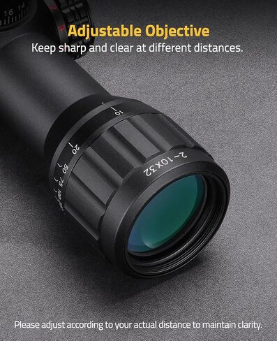 CVLIFE 2-10x32 MPVO AO نطاق البندقية مع برج القفل، 5 مستويات شبكاني الإضاءة الأحمر والأخضر، تعديل المنظر، نطاقات المستوى البؤري الثاني مع نطاق إزاحة 30 مم in Kuwait