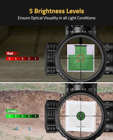 CVLIFE 2-10x32 MPVO AO نطاق البندقية مع برج القفل، 5 مستويات شبكاني الإضاءة الأحمر والأخضر، تعديل المنظر، نطاقات المستوى البؤري الثاني مع نطاق إزاحة 30 مم in Kuwait