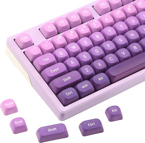134 مفتاح PBT Keycaps MOA غطاء مفتاح لمفاتيح Cherry Gateron MX أغطية مفاتيح لوحات المفاتيح الميكانيكية (أرجواني متدرج) in Saudi Arabia