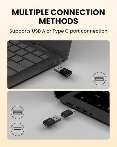 مجموعة لوحة مفاتيح وماوس قابلة للطي، USB A+Type C+Bluetooth1&2 (4 في 1) اتصال لاسلكي، تصميم محمول كامل الحجم قابل للطي وقابل لإعادة الشحن مع قفل لوحة المفاتيح للمنزل/المكتب/سفر العمل - أسود in Kuwait