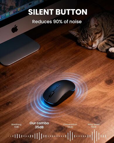 مجموعة لوحة مفاتيح وماوس قابلة للطي، USB A+Type C+Bluetooth1&2 (4 في 1) اتصال لاسلكي، تصميم محمول كامل الحجم قابل للطي وقابل لإعادة الشحن مع قفل لوحة المفاتيح للمنزل/المكتب/سفر العمل - أسود in Kuwait