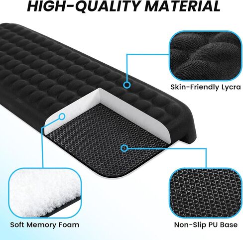 مسند للذراع للمكتب، قطعتان من وسادات المعصم للوحة المفاتيح من الإسفنج الذكي على شكل حرف L مع قاعدة مضادة للانزلاق، وسادة مريحة لحافة المكتب ومسند للمعصم للوحة مفاتيح الكمبيوتر والاستخدام المكتبي والمنزلي in Kuwait