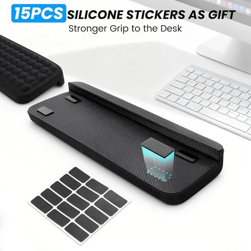 مسند للذراع للمكتب، قطعتان من وسادات المعصم للوحة المفاتيح من الإسفنج الذكي على شكل حرف L مع قاعدة مضادة للانزلاق، وسادة مريحة لحافة المكتب ومسند للمعصم للوحة مفاتيح الكمبيوتر والاستخدام المكتبي والمنزلي in Kuwait