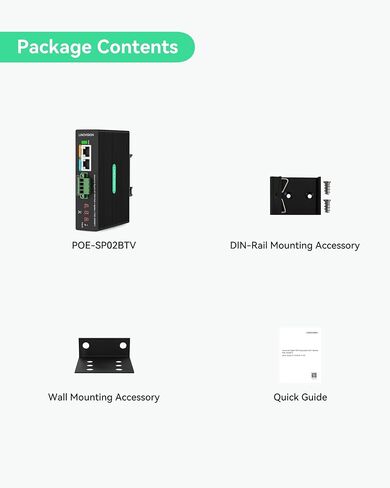 LINOVISION Industrial Gigabit 90W POE++ Splitter مع مخرجين DC، 3 ~ 36V قابل للتعديل وإخراج DC 24V، تركيب السكك الحديدية Din، مزود الطاقة لكاميرات PTZ، أنظمة التحكم في الوصول، نظام التحكم المركزي in Kuwait