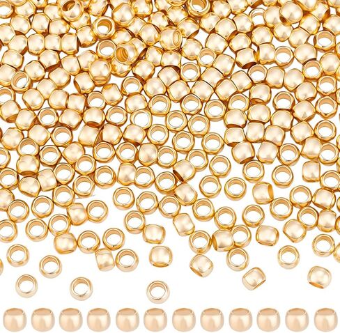 Beebeecraft 300Pcs 14K Gold Filled Brass Crimp Beads Positioning Spacer Beads 2mm Metal Rondelle Loose Beads with Storage Box for DIY Necklace Bracelets Anklets Making in Saudi Arabia