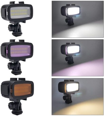 Mcoplus 40m/130ft Rechargeable Diving Light Dimmable Waterproof Video LED Light 6W 20 LEDs 700LM with 1900mAh for Gopro HTC XIAOYI SJ5000 SJ6000 & Other Action Camera &DSLR Camera in Saudi Arabia