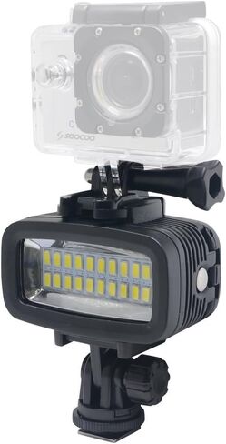 Mcoplus 40m/130ft Rechargeable Diving Light Dimmable Waterproof Video LED Light 6W 20 LEDs 700LM with 1900mAh for Gopro HTC XIAOYI SJ5000 SJ6000 & Other Action Camera &DSLR Camera in Saudi Arabia