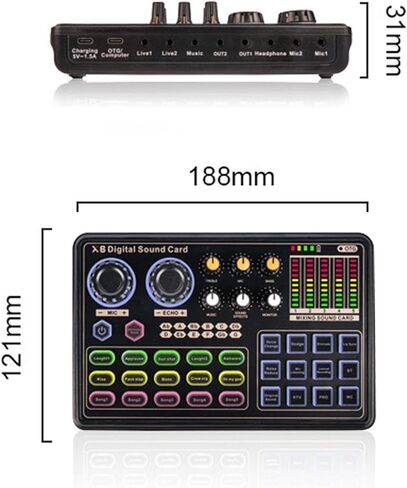Live Sound Card Low Noise Sound Equipment with Sound Effects for Audio Recording in Kuwait