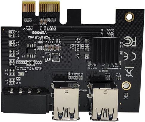 محول تمديد Pci e Riser USB 3.0 بطاقة Pci Express Riser للكمبيوتر المكتبي، توسيع فتحة مزدوجة الطبقة 1x إلى 4X، متوافق مع إعدادات العملة المشفرة والألعاب in Kuwait