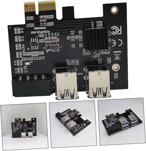 بطاقة توسيع Pci e USB 3.0 محول Pci Express Riser مع 4 فتحات e لأجهزة الكمبيوتر التعدين وملحقات الكمبيوتر in Kuwait
