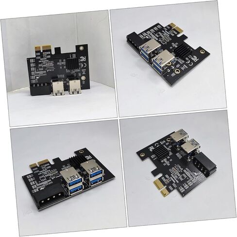 بطاقة توسيع Pci e USB 3.0 محول Pci Express Riser مع 4 فتحات e لأجهزة الكمبيوتر التعدين وملحقات الكمبيوتر in Kuwait