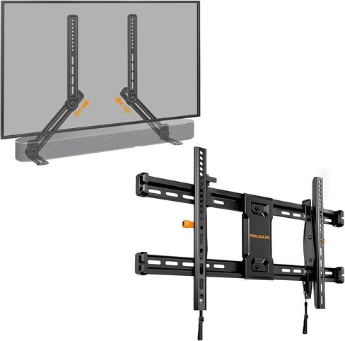 Perlegear Soundbar Mount with Adjustable Height up to 15 lbs PGSM04B, Tilting TV Wall Mount for 42–90 Inch TVs with Leveling Adjustment up to 132 lbs PGLF9 in Saudi Arabia