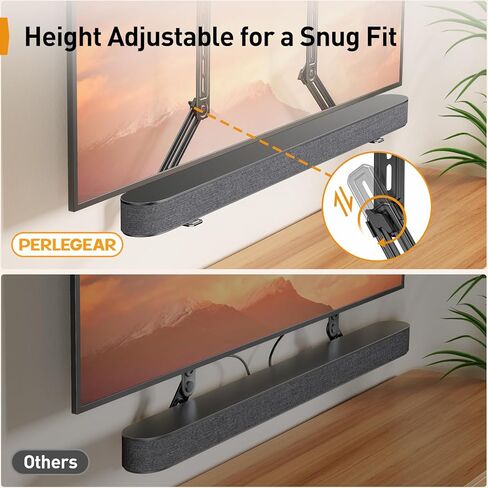 Perlegear Soundbar Mount with Adjustable Height up to 15 lbs PGSM04B, Tilting TV Wall Mount for 42–90 Inch TVs with Leveling Adjustment up to 132 lbs PGLF9 in Saudi Arabia