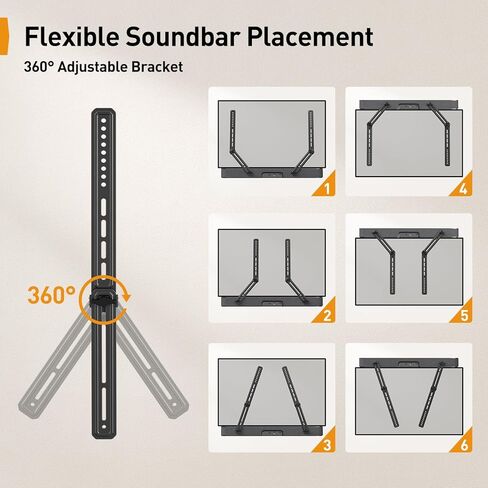 Perlegear Soundbar Mount with Adjustable Height up to 15 lbs PGSM04B, Tilting TV Wall Mount for 42–90 Inch TVs with Leveling Adjustment up to 132 lbs PGLF9 in Saudi Arabia